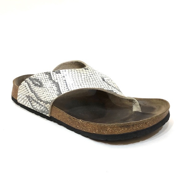 snake print birkenstocks